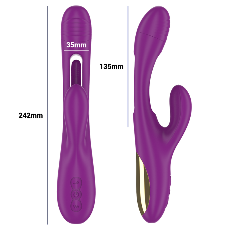 INTENSE - APOLO VIBRATORE MULTIFUNZIONE CON MOVIMENTO OSCILLANTE RICARICABILE VIOLA