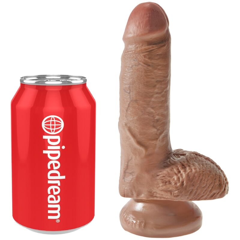 KING COCK - PENE REALISTICO CON TESTICOLI 13,2 CM CARAMELLO