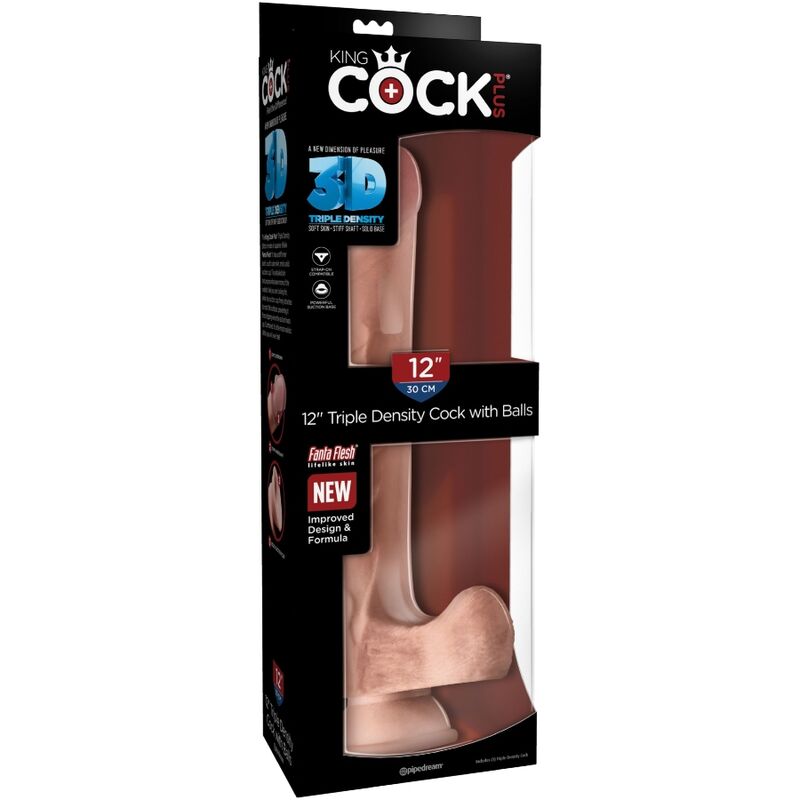 KING COCK - DILDO REALISTICO CON TESTICOLI 3D 24.8 CM NUDE