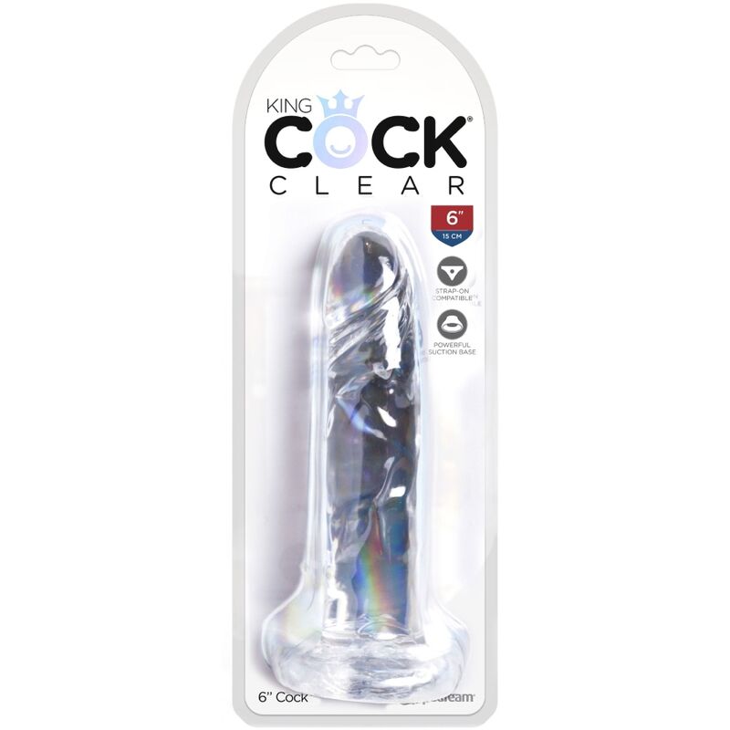 KING COCK - CLEAR DILDO REALISTICO 15.5 CM TRASPARENTE