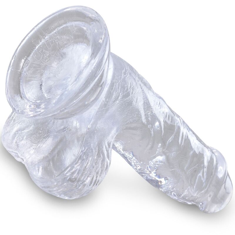KING COCK - PENE REALISTICO TRASPARENTE CON TESTICOLI 10,1 CM