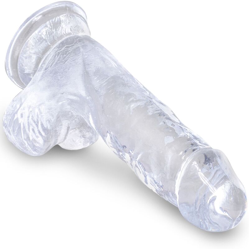 KING COCK - PENE REALISTICO TRASPARENTE CON TESTICOLI 10,1 CM