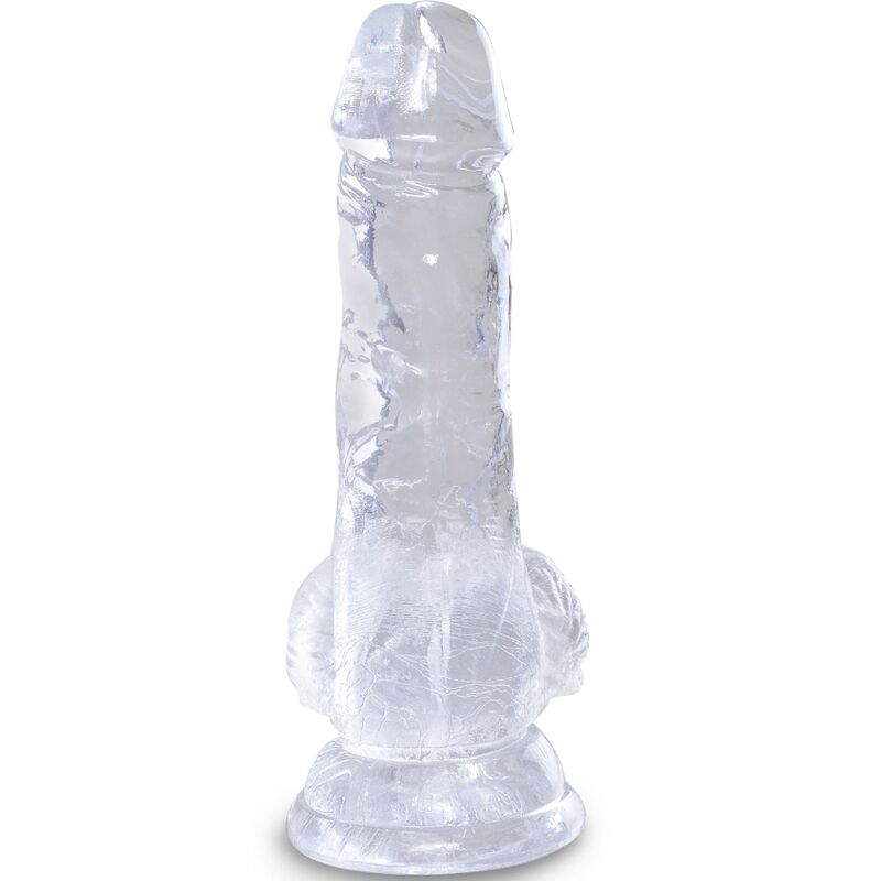 KING COCK - PENE REALISTICO TRASPARENTE CON TESTICOLI 10,1 CM