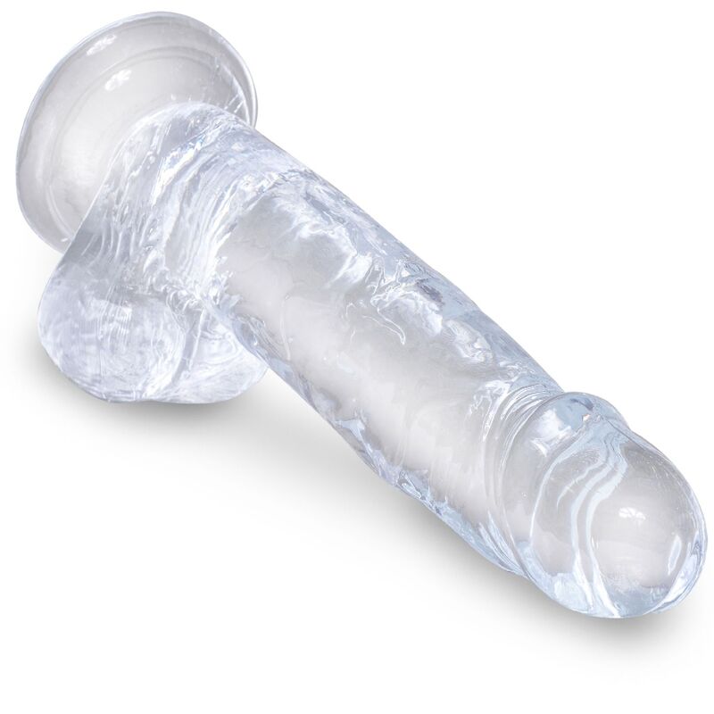 KING COCK - PENE REALISTICO TRASPARENTE CON TESTICOLI 15,2 CM