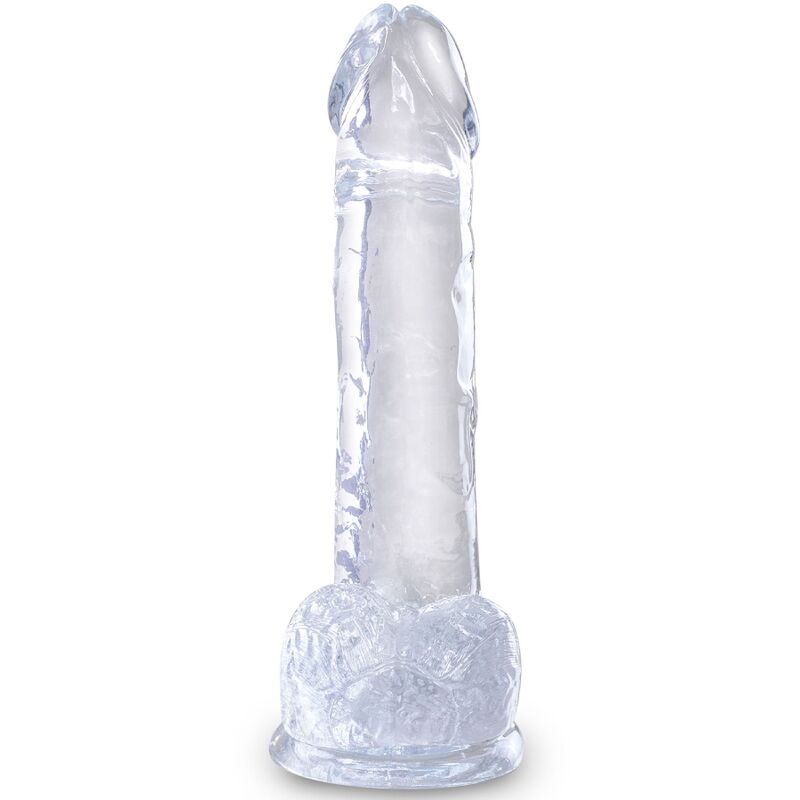 KING COCK - PENE REALISTICO TRASPARENTE CON TESTICOLI 15,2 CM