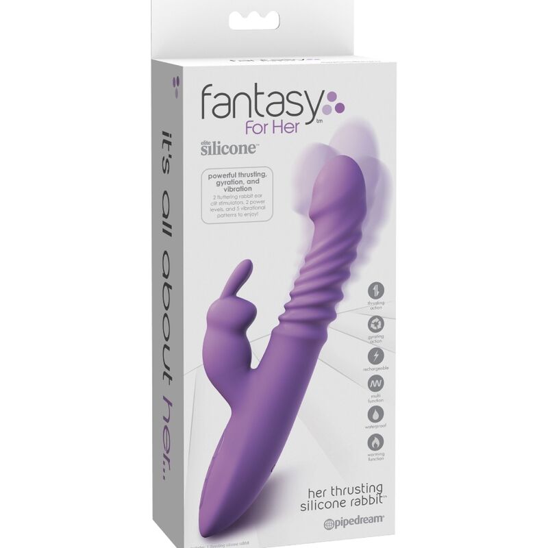 STIMOLATORE CLITORIDEO RABBIT RISCALDANTE, OSCILLAZIONE E VIBRAZIONE, VIOLA