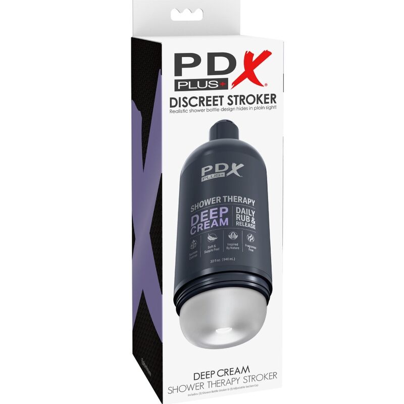 PDX PLUS - MASTURBATORE DESIGN DISCRETO IN BOTTIGLIA DI SHAMPOO DEEP CREAM TRASPARENTE