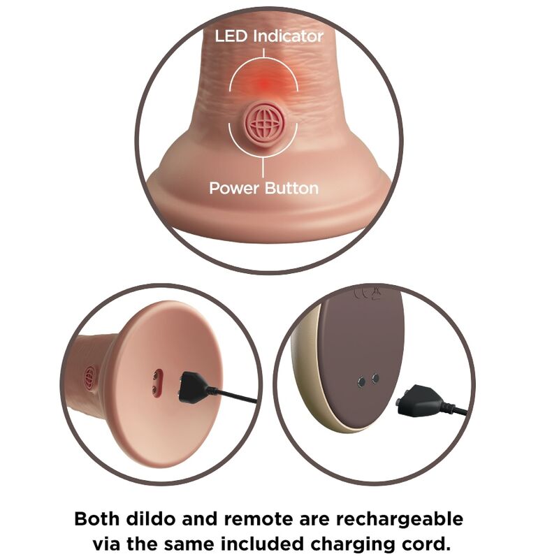 KING COCK - VIBRATORE DILDO REALISTICO ELITE E TELECOMANDO IN SILICONE 23 CM