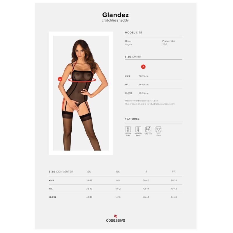 OBSESSIVE - GLANDEZ TEDDY CON APERTURA M/L
