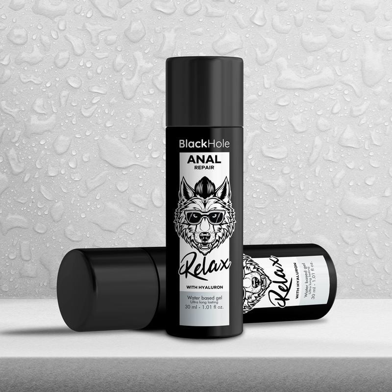 BLACK HOLE RELAX - LUBRIFICANTE RIPARATORE ANALE CON ACIDO IALURONICO A BASE D'ACQUA CON 30 ML