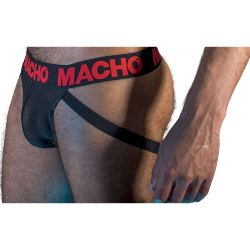 MACHO - MX26X2 JOCK UOMO NERO/ROSSO L