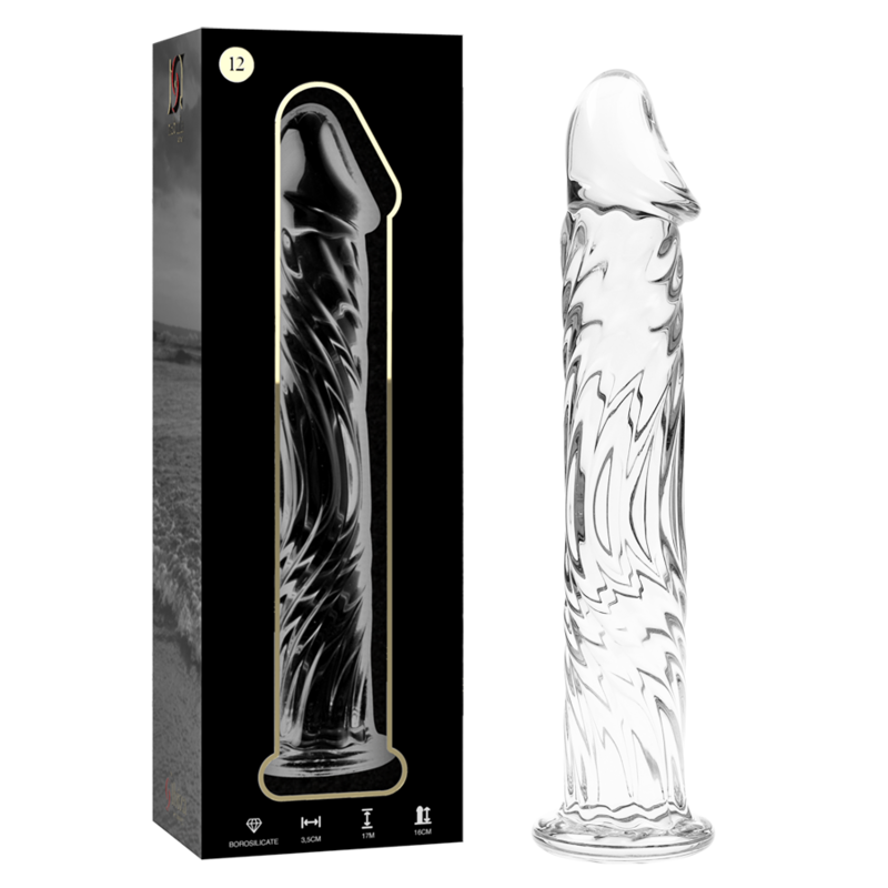 NEBULA SERIES BY IBIZA - DILDO MODELLO 12 IN VETRO BOROSILICATO TRASPARENTE 17 CM -O- 3.5 CM