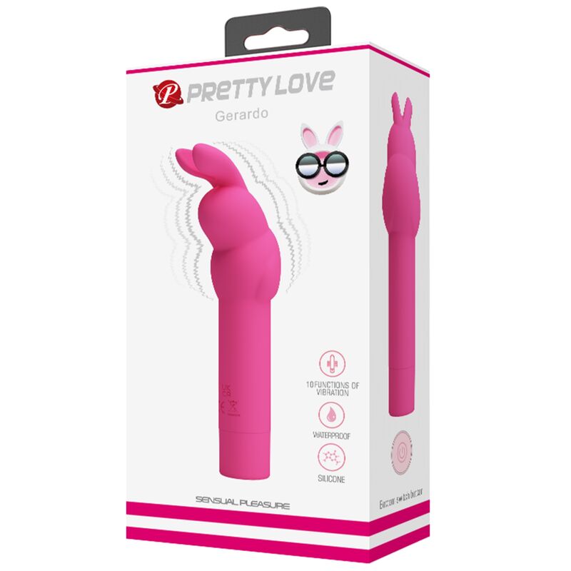 PRETTY LOVE - GERARDO VIBRATORE IN SILICONE CON RABBIT FUCSIA
