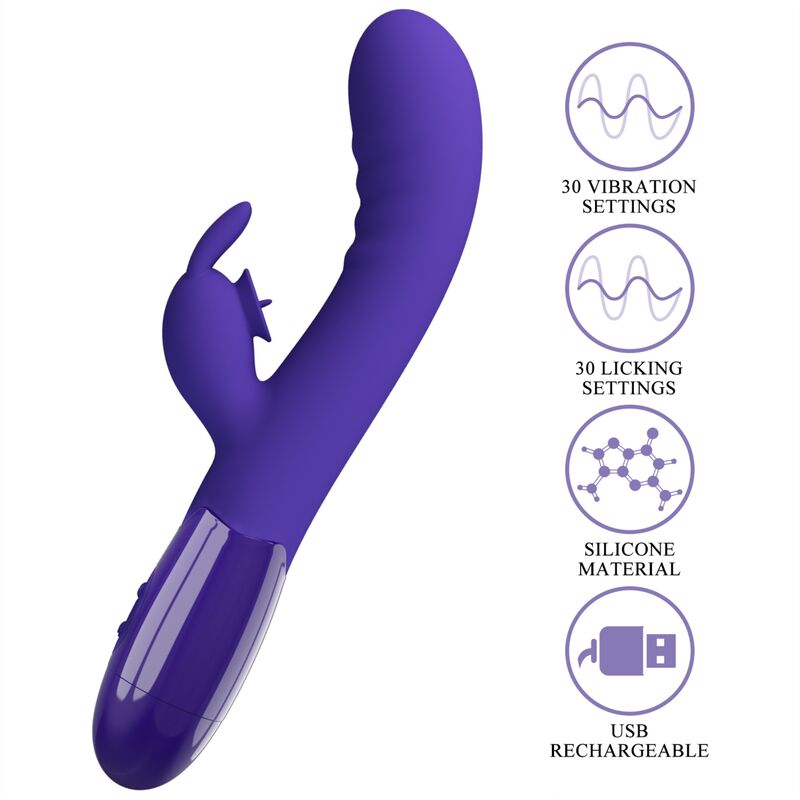 PRETTY LOVE - CERBERUS YOUTH VIBRATORE RABBIT 30 MODALITA' VIOLA