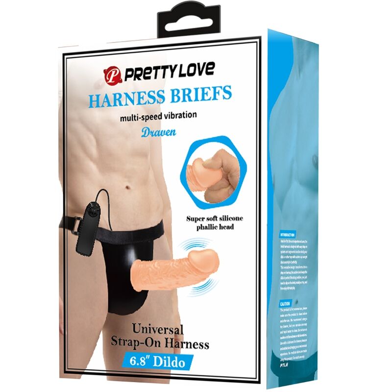 PRETTY LOVE - DRAVEN HARNESS SLIP UNIVERSALE CON DILDO VIBRANTE