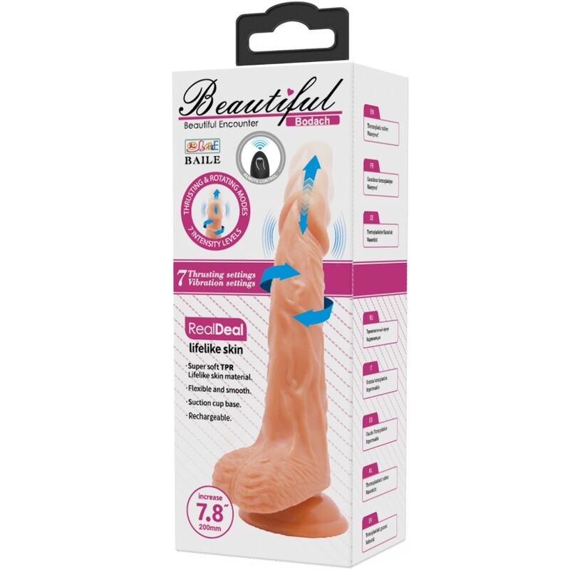 DILDO REALISTICO VIBRANTE, ROTAZIONE AVANZATA, VENTOSA MANI LIBERE