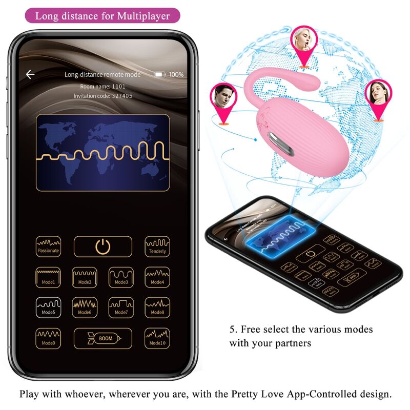 PRETTY LOVE - DOREEN OVETTO VIBRANTE RICARICABILE APP LONG DISTANCE ROSA