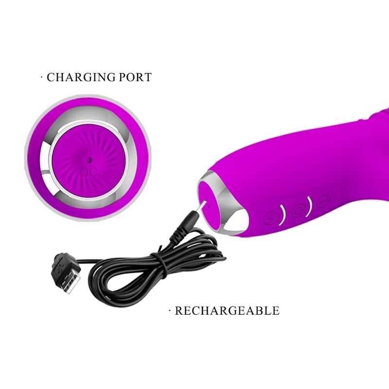 PRETTY LOVE - DOROTHY VIBRATORE CON FUNZIONE DI SPINTA UP AND DOWN E RABBIT VIOLA