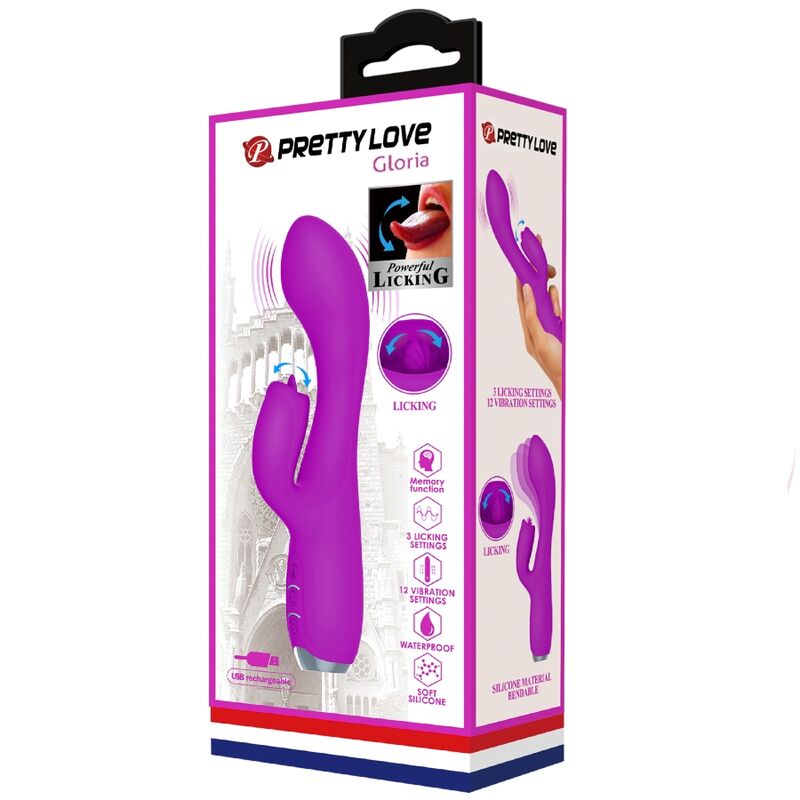 PRETTY LOVE - VIBRATORE RABBIT RICARICABILE GLORIA - VIOLA IMPERMEABILE