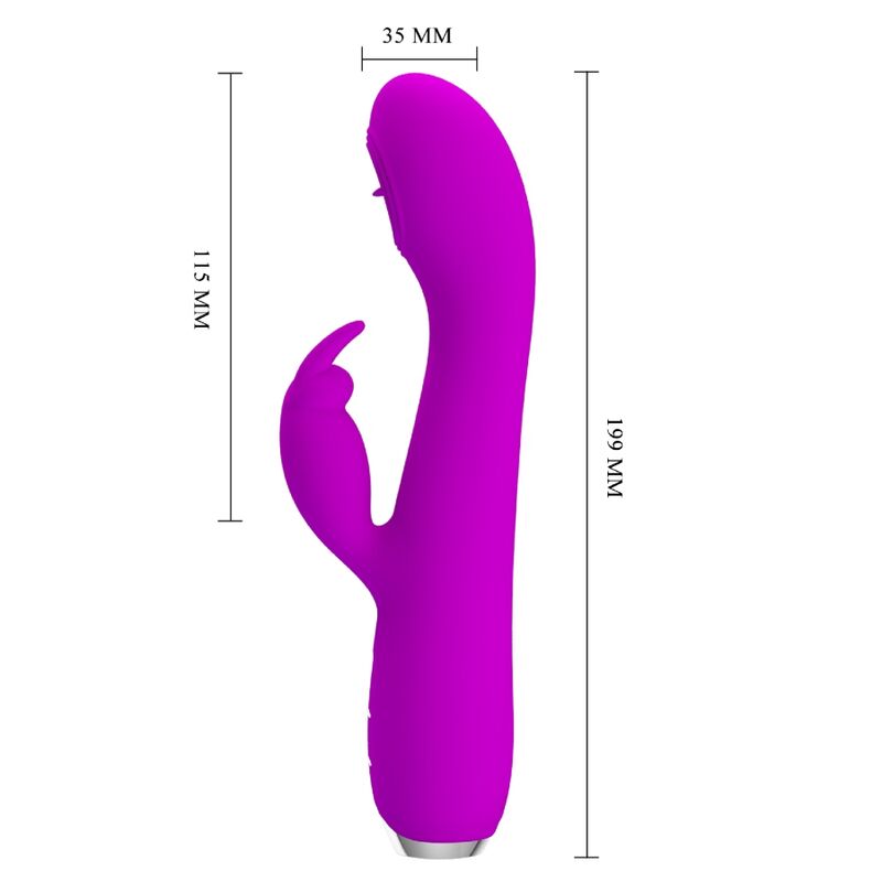 PRETTY LOVE - VIBRATORE RICARICABILE RACHEL CON ONDE STIMOLANTI VIOLA