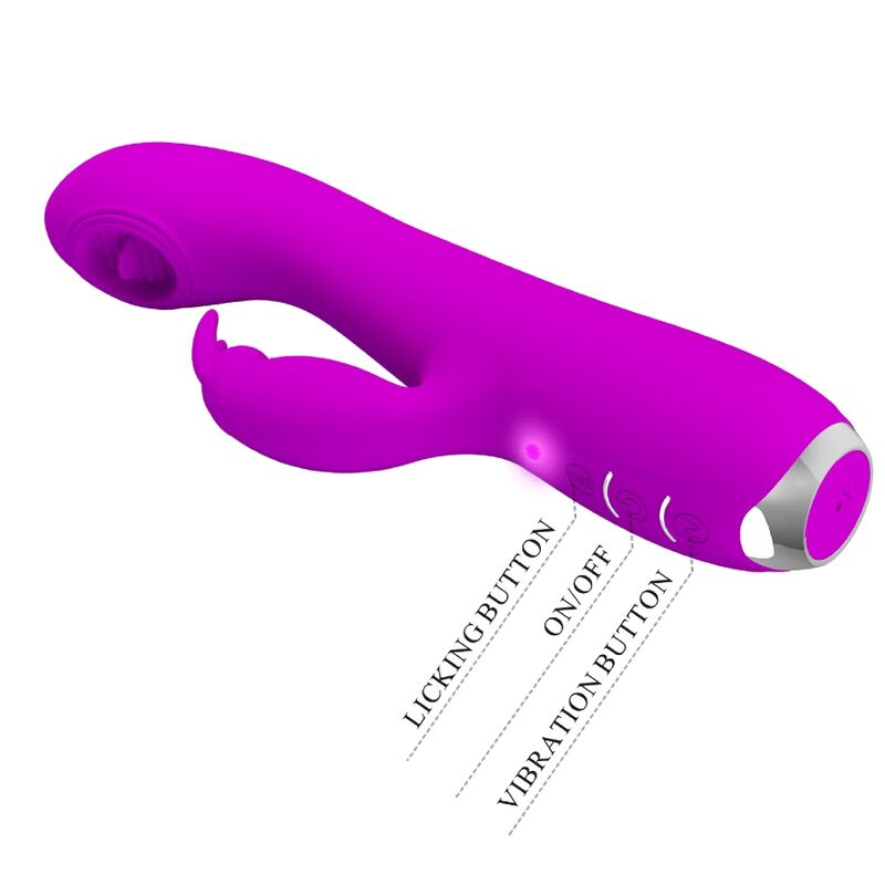 PRETTY LOVE - VIBRATORE RICARICABILE RACHEL CON ONDE STIMOLANTI VIOLA