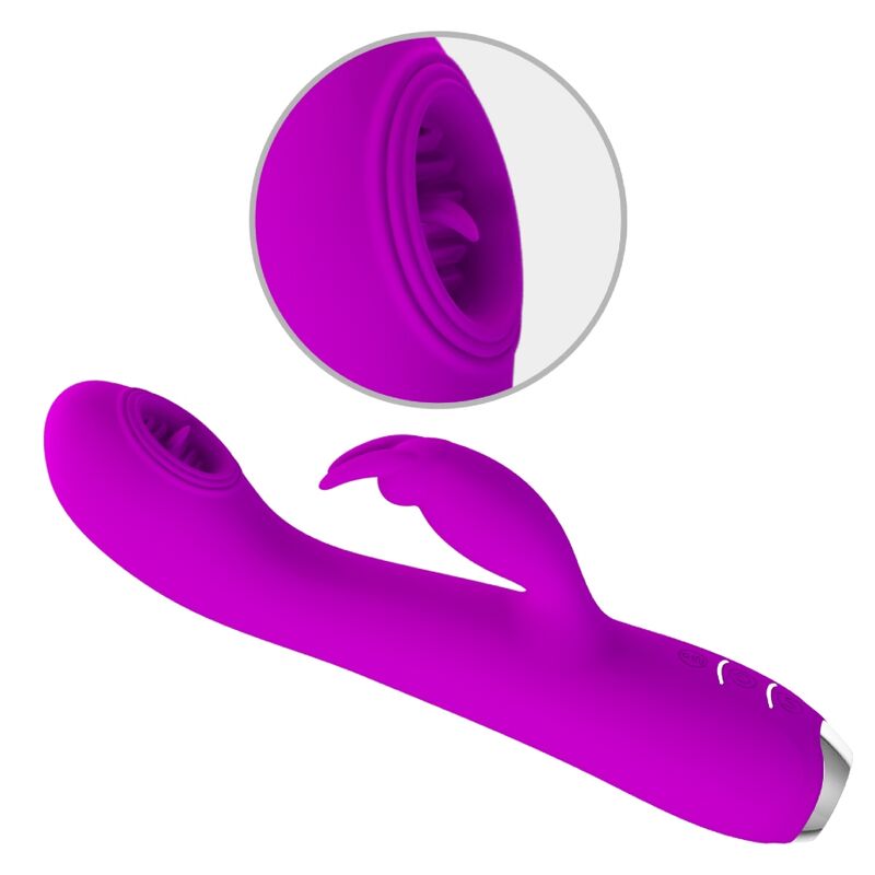 PRETTY LOVE - VIBRATORE RICARICABILE RACHEL CON ONDE STIMOLANTI VIOLA