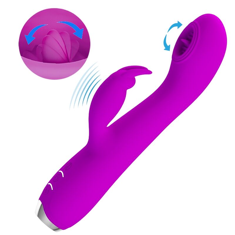 PRETTY LOVE - VIBRATORE RICARICABILE RACHEL CON ONDE STIMOLANTI VIOLA