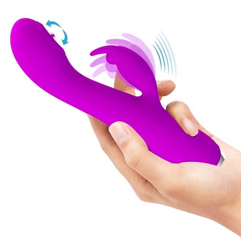 PRETTY LOVE - VIBRATORE RICARICABILE RACHEL CON ONDE STIMOLANTI VIOLA