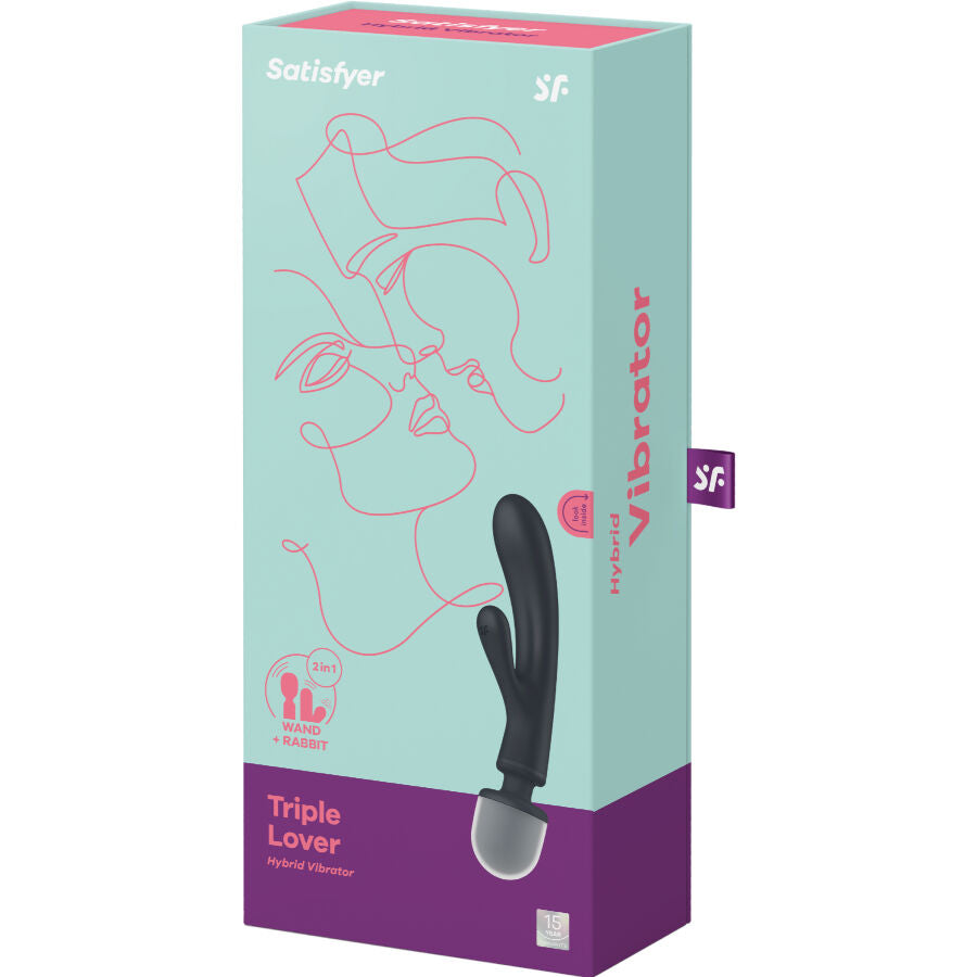 SATISFYER - TRIPLE LOVER MASSAGGIATORE VIBRATORE CON RABBIT GRIGIO