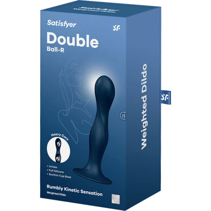 SATISFYER - DILDO DOUBLE BALL-R GARNET STIMOLAZIONE CON SFERE INTERNE