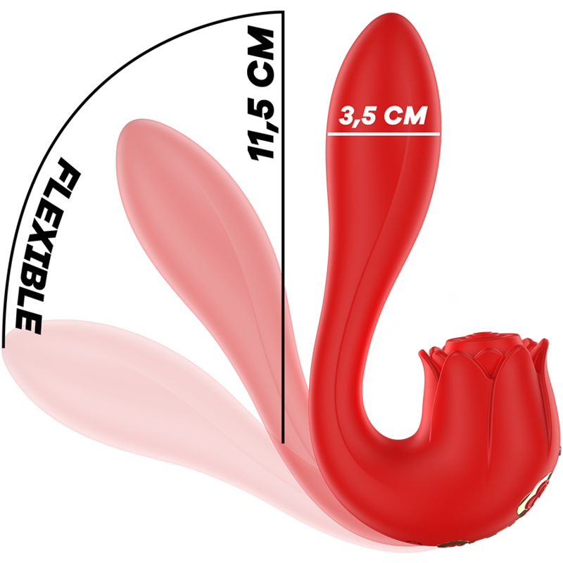 MIA - SELENA STIMOLATORE DOPPIO CON VIBRAZIONE E PULSAZIONE ROSSO