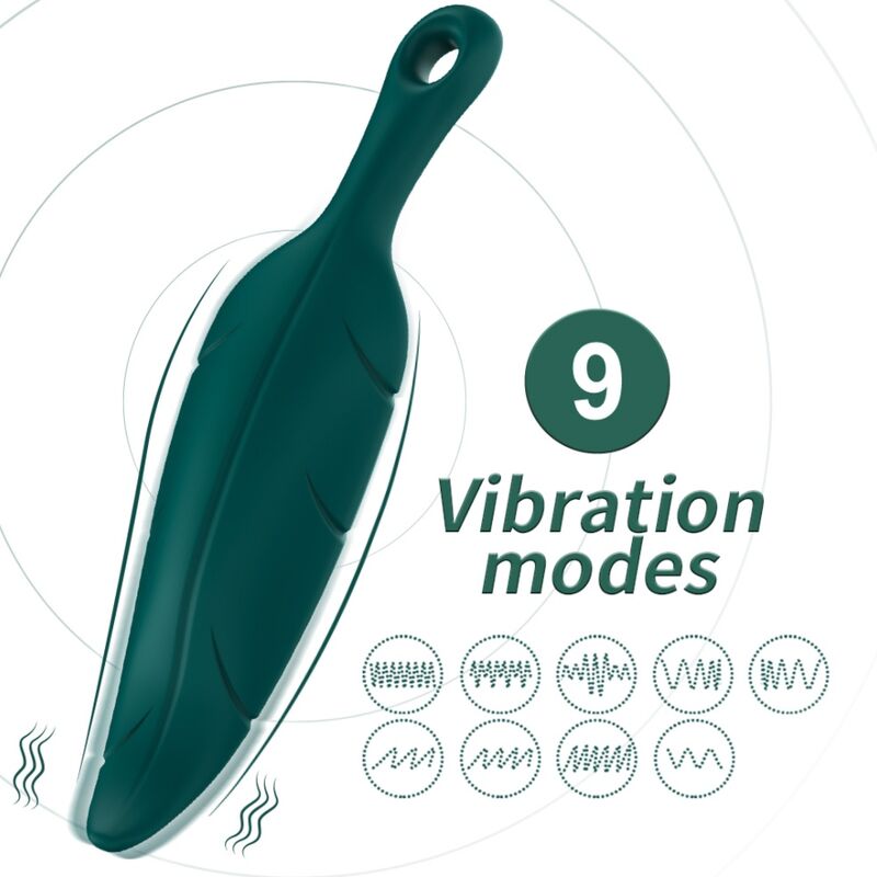 BULLET VIBRANTE STIMOLATORE CON DESIGN DI FOGLIA E VIBRATORE VERDE