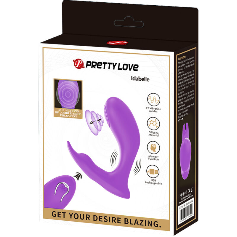 PRETTY LOVE - IDABELLE MASSAGGIATORE CON VIBRAZIONE E PULSAZIONE VIOLA