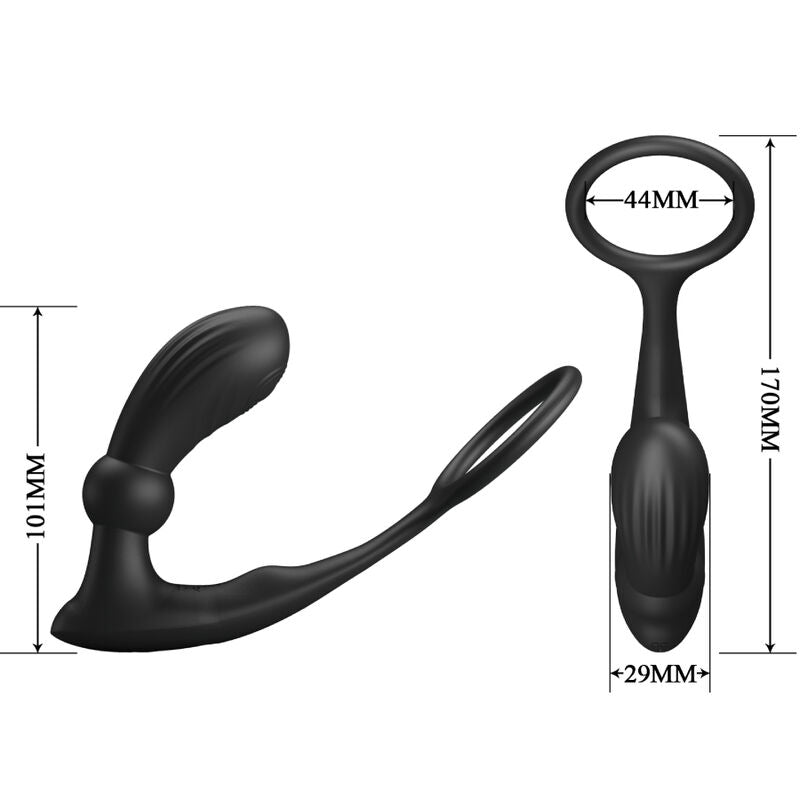 PRETTY LOVE - WARREN ANELLO PENE VIBRANTE E DILDO NERO