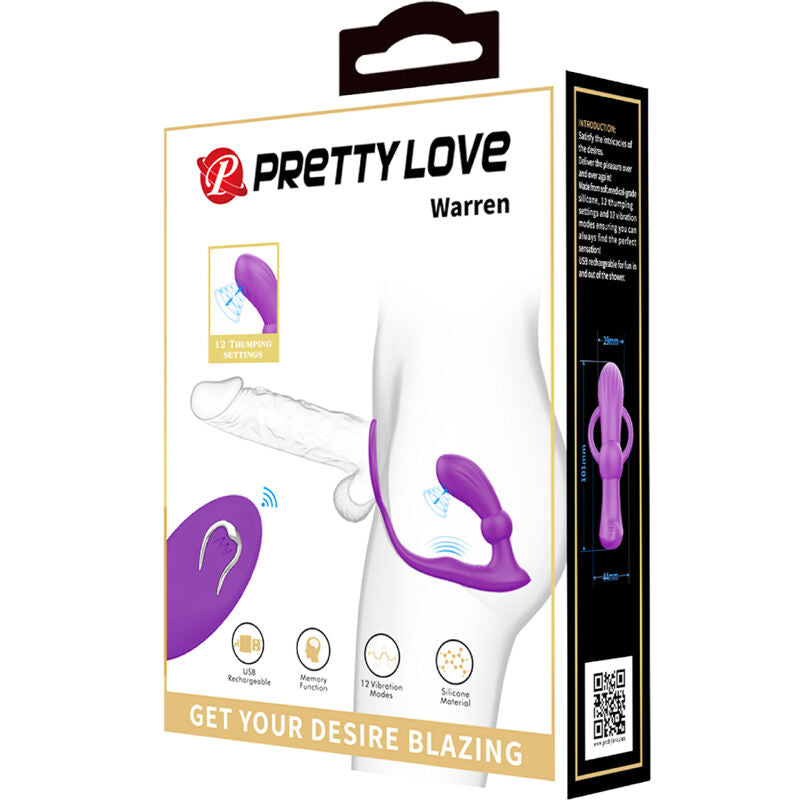 PRETTY LOVE - WARREN ANELLO PENE VIBRANTE E DILDO VIOLA