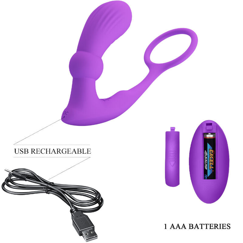 PRETTY LOVE - WARREN ANELLO PENE VIBRANTE E DILDO VIOLA
