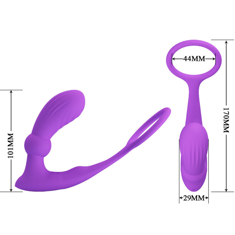 PRETTY LOVE - WARREN ANELLO PENE VIBRANTE E DILDO VIOLA