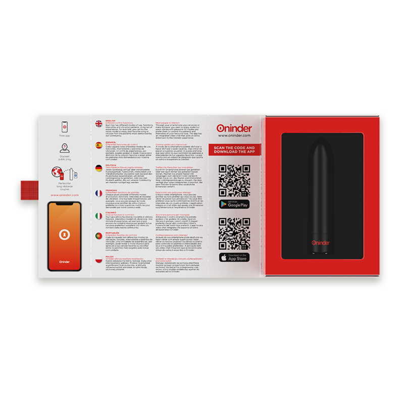 ONINDER -BERLIN BULLET VIBRANTE 8,5 X 2 CM 9 MODALITÀ APP GRATUITA NERO