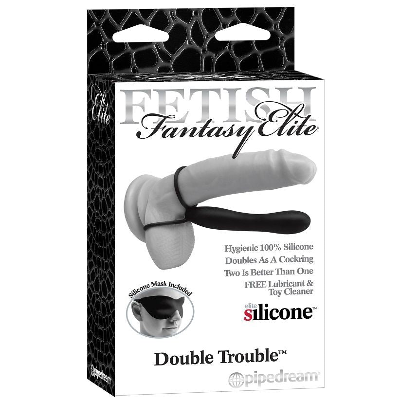 FETISH FANTASY ELITE - DOUBLE TROUBLE ANELLO DOPPIO CON DILDO PER DOPPIA PENETRAZIONE