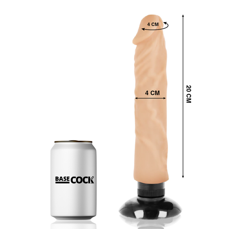 BASECOCK - VIBRATORE REALISTICO 2-1 20 CM -O- 4 CM