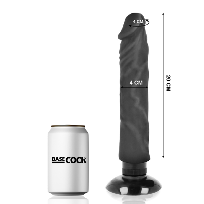 BASECOCK - VIBRATORE REALISTICO 2-1 20 CM -O- 4 CM