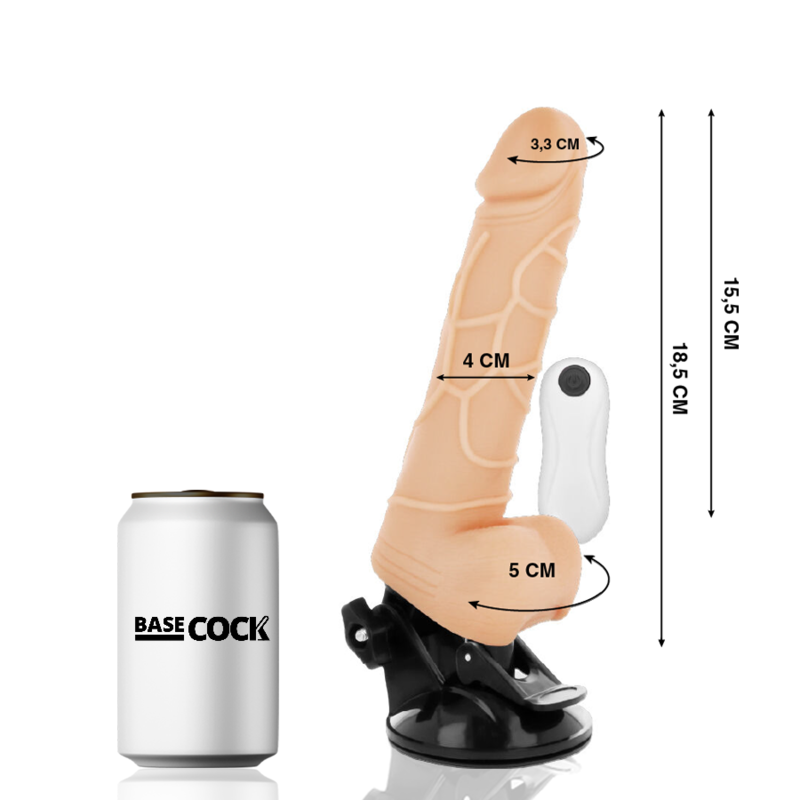 BASECOCK - VIBRATORE REALISTICO TELECOMANDO 18,5 CM -O- 4CM