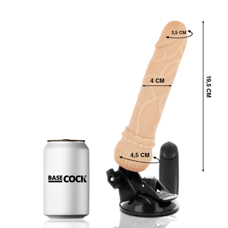 BASECOCK - VIBRATORE REALISTICO TELECOMANDO 19,5 CM -O- 4 CM
