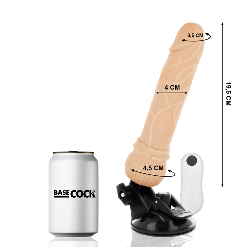 BASECOCK - VIBRATORE REALISTICO CON TELECOMANDO 19,5 CM -O- 4 CM