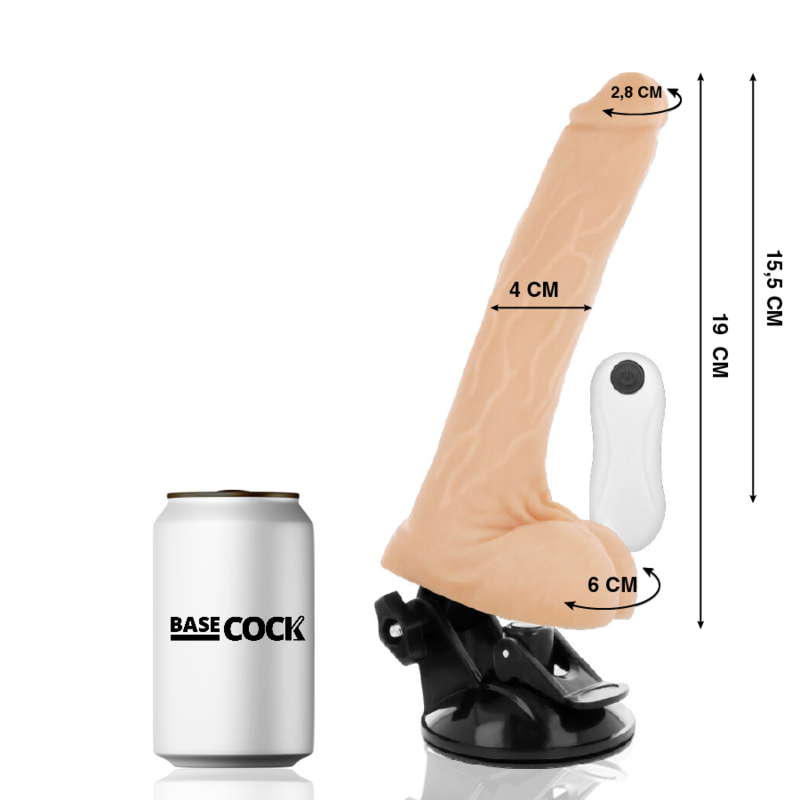 BASECOCK - VIBRATORE REALISTICO TELECOMANDO 19 CM -O- 4 CM