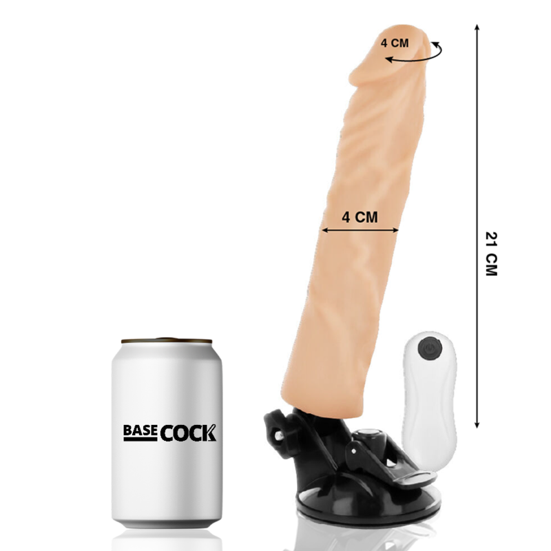 BASECOCK - VIBRATORE REALISTICO CON TELECOMANDO 21 CM -O- 4 CM