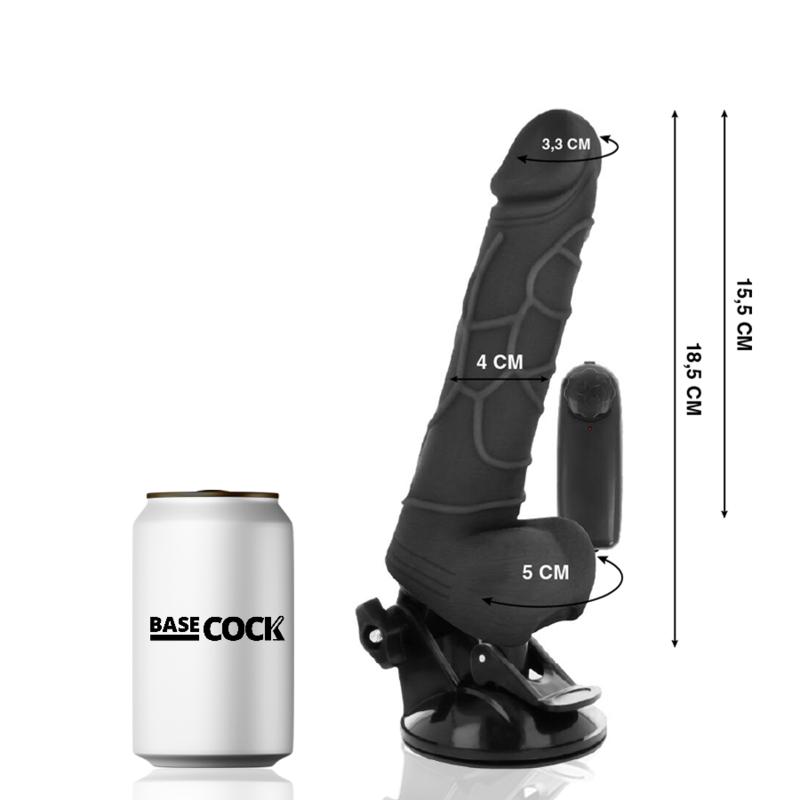 BASECOCK - VIBRATORE REALISTICO TELECOMANDO 18,5 CM -O- 4CM