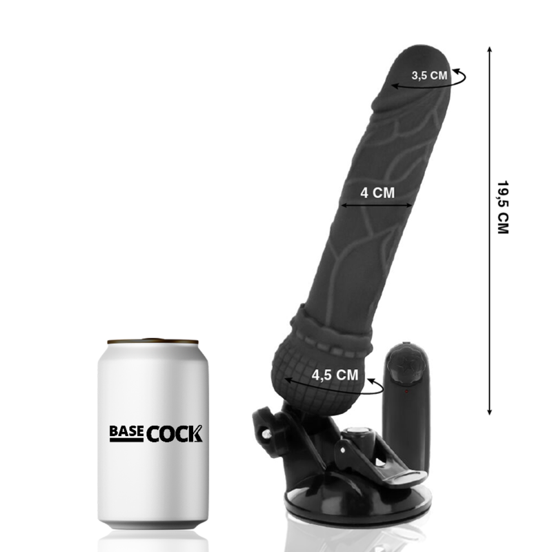 BASECOCK - VIBRATORE REALISTICO TELECOMANDO 19,5 CM -O- 4 CM