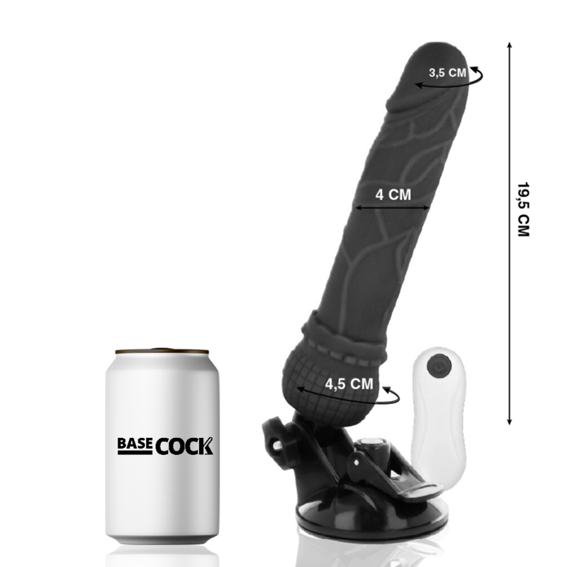 BASECOCK - VIBRATORE REALISTICO CON TELECOMANDO 19,5 CM -O- 4 CM