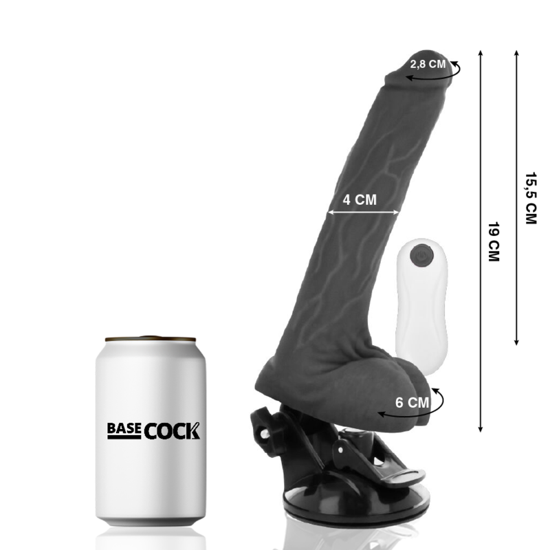BASECOCK - VIBRATORE REALISTICO TELECOMANDO 19 CM -O- 4 CM